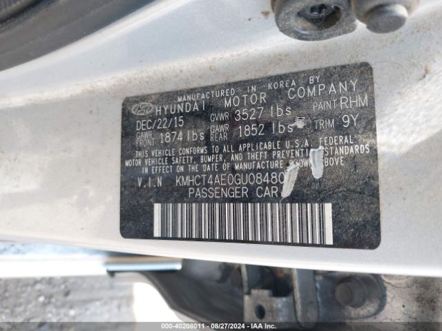 Photo 8 VIN: KMHCT4AE0GU084809 - HYUNDAI ACCENT 