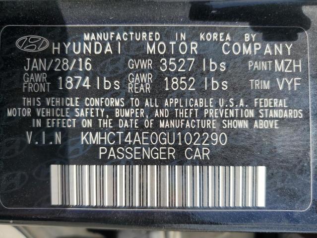 Photo 12 VIN: KMHCT4AE0GU102290 - HYUNDAI ACCENT SE 