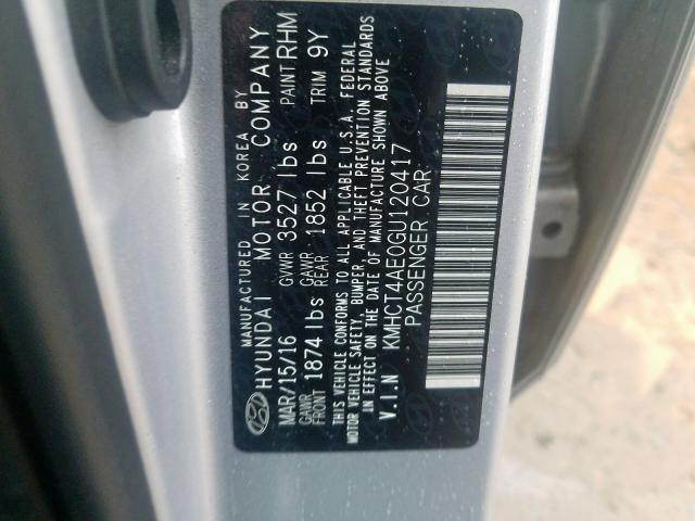 Photo 9 VIN: KMHCT4AE0GU120417 - HYUNDAI ACCENT SE 