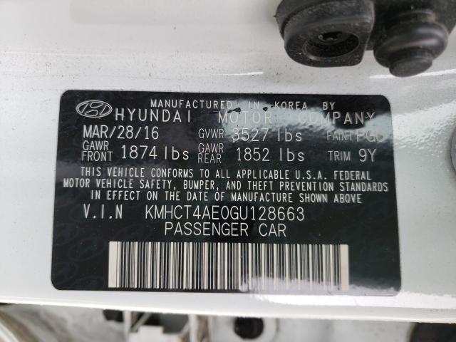 Photo 9 VIN: KMHCT4AE0GU128663 - HYUNDAI ACCENT 