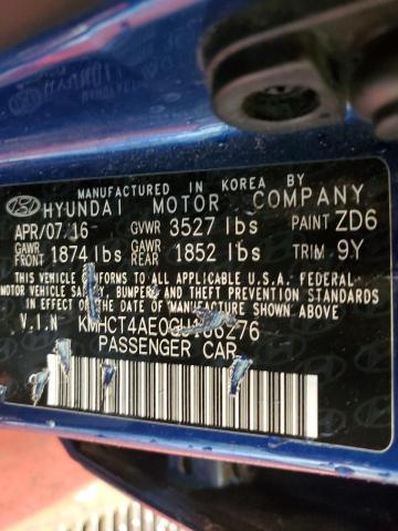 Photo 11 VIN: KMHCT4AE0GU136276 - HYUNDAI ACCENT 