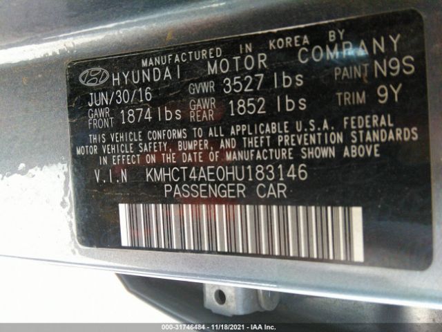 Photo 8 VIN: KMHCT4AE0HU183146 - HYUNDAI ACCENT 