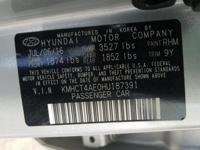 Photo 9 VIN: KMHCT4AE0HU187391 - HYUNDAI ACCENT SE 