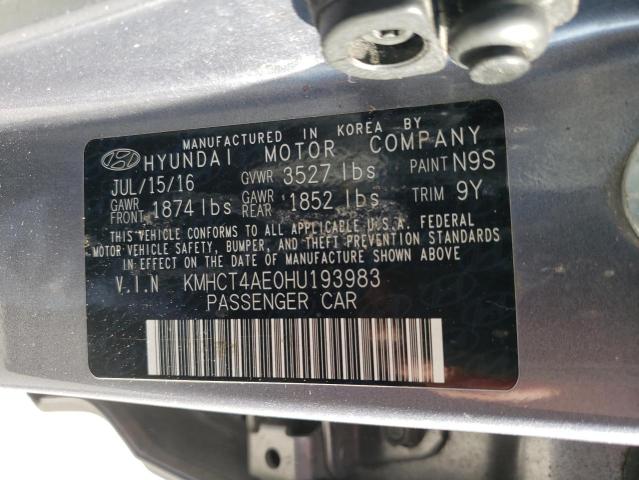 Photo 9 VIN: KMHCT4AE0HU193983 - HYUNDAI ACCENT SE 