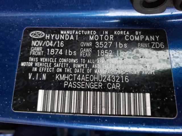 Photo 9 VIN: KMHCT4AE0HU243216 - HYUNDAI ACCENT SE 