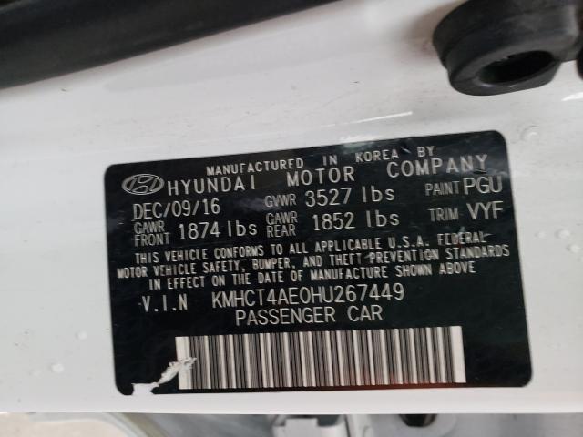 Photo 9 VIN: KMHCT4AE0HU267449 - HYUNDAI ACCENT SE 