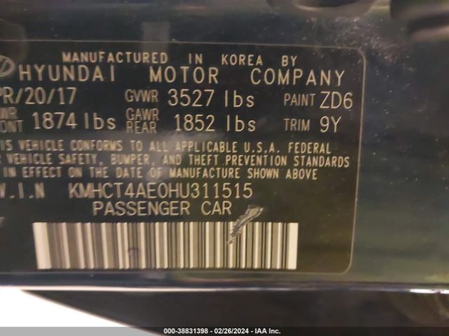 Photo 8 VIN: KMHCT4AE0HU311515 - HYUNDAI ACCENT 