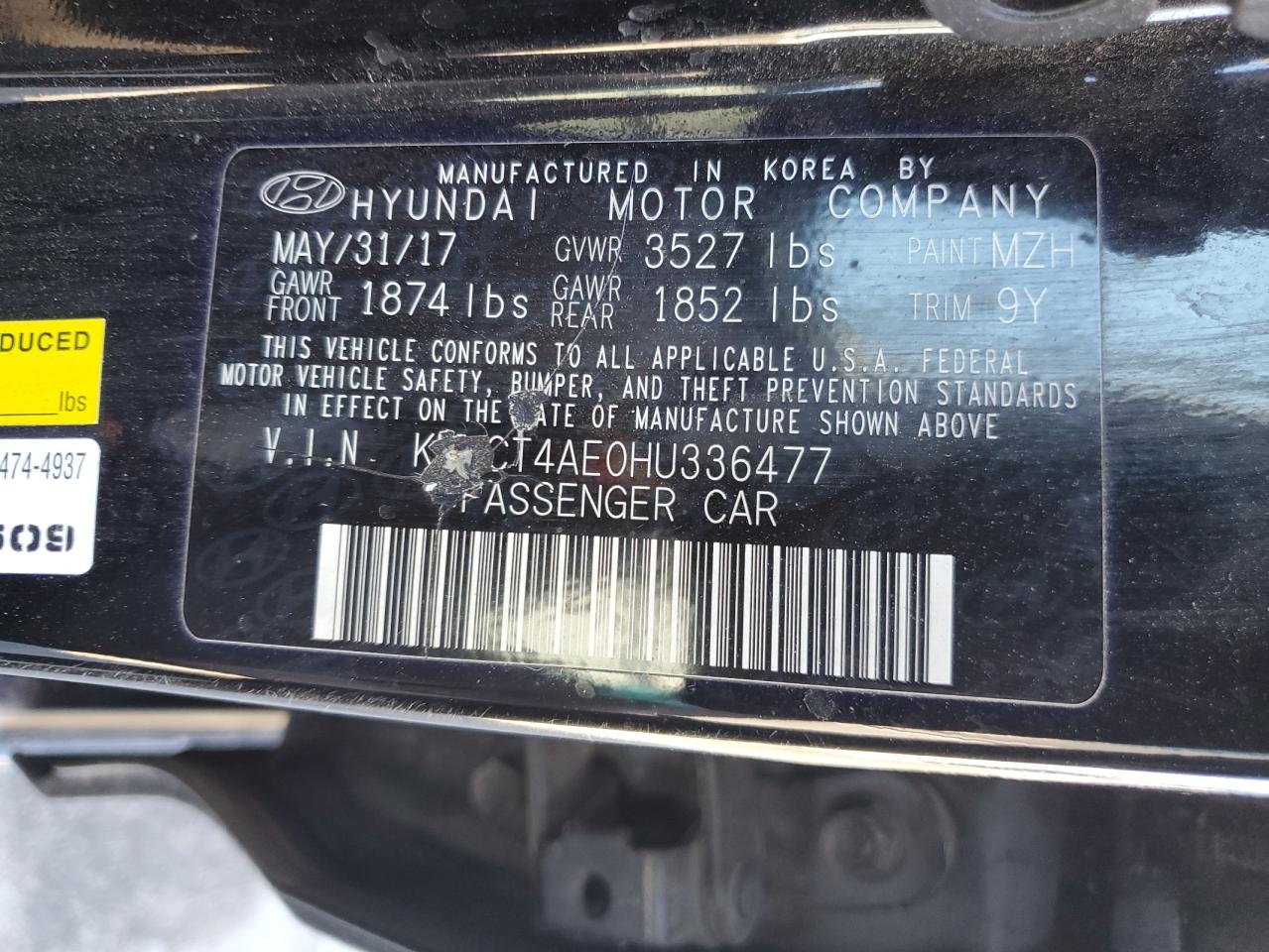 Photo 11 VIN: KMHCT4AE0HU336477 - HYUNDAI ACCENT 