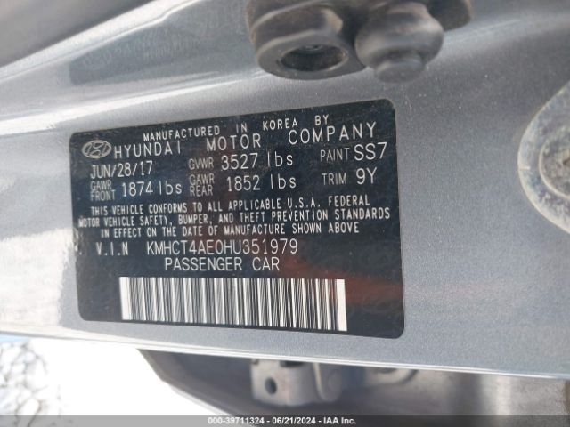 Photo 8 VIN: KMHCT4AE0HU351979 - HYUNDAI ACCENT 