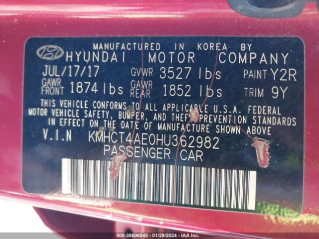 Photo 8 VIN: KMHCT4AE0HU362982 - HYUNDAI ACCENT 