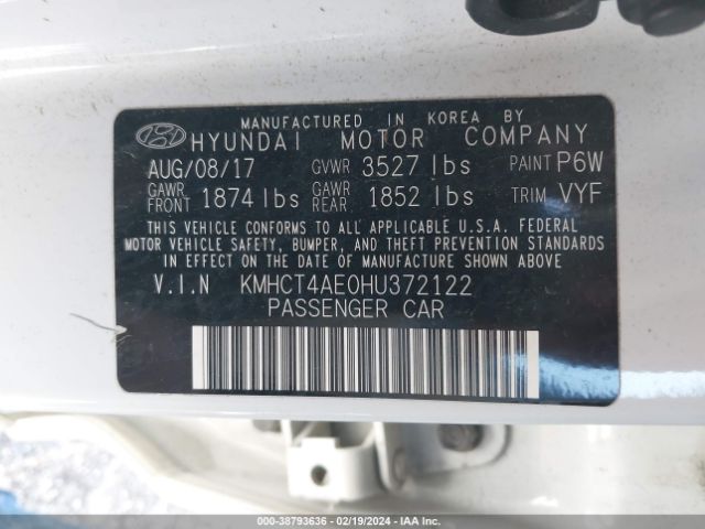 Photo 8 VIN: KMHCT4AE0HU372122 - HYUNDAI ACCENT 