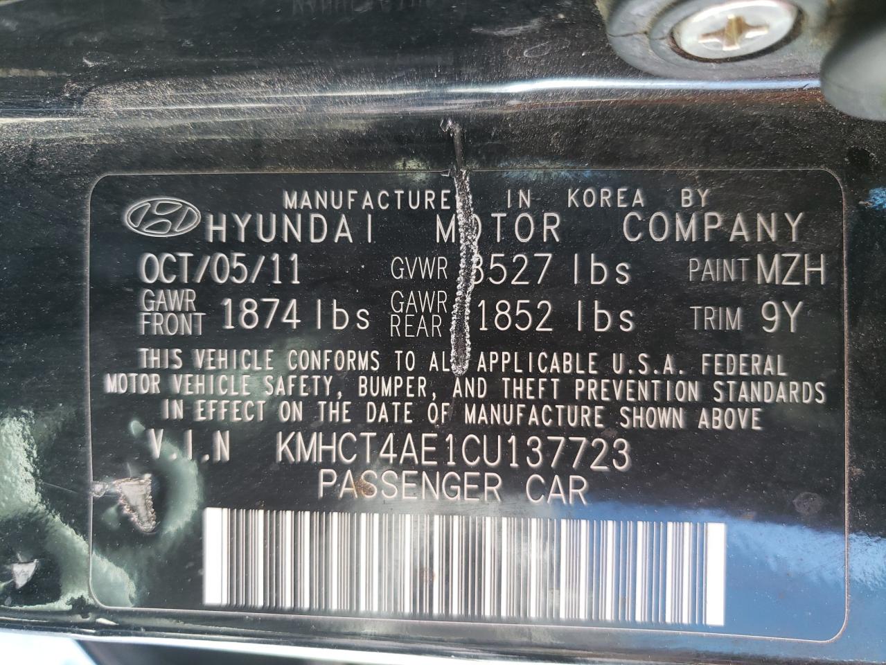 Photo 11 VIN: KMHCT4AE1CU137723 - HYUNDAI ACCENT 