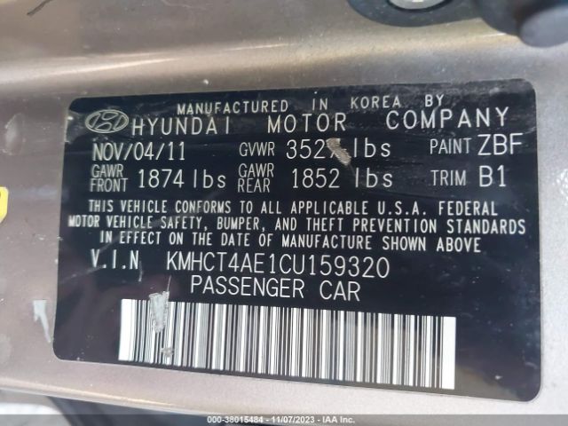 Photo 8 VIN: KMHCT4AE1CU159320 - HYUNDAI ACCENT 