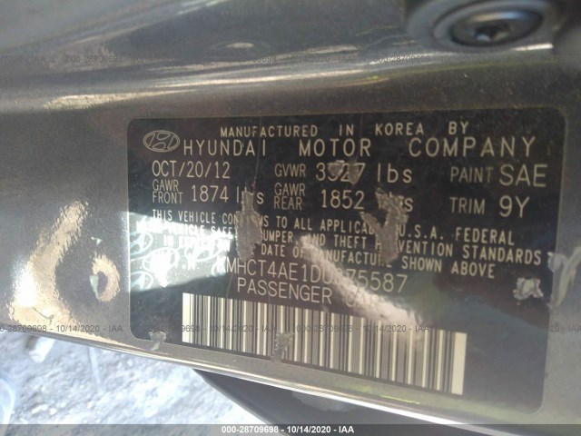 Photo 8 VIN: KMHCT4AE1DU375587 - HYUNDAI ACCENT 