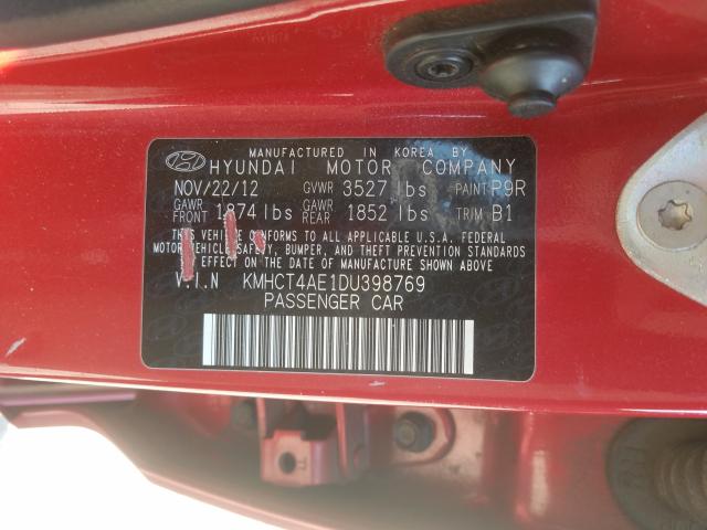 Photo 9 VIN: KMHCT4AE1DU398769 - HYUNDAI ACCENT GLS 