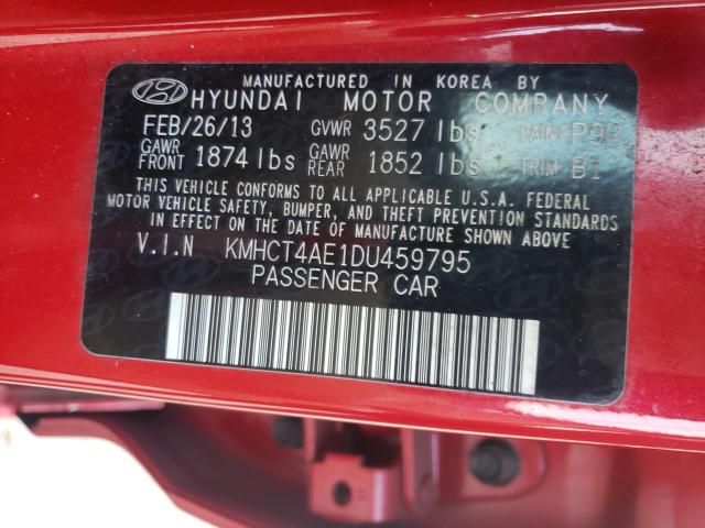 Photo 9 VIN: KMHCT4AE1DU459795 - HYUNDAI ACCENT GLS 