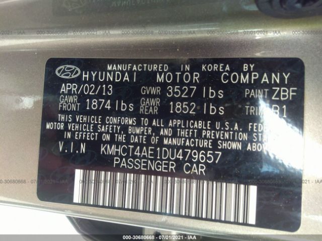 Photo 8 VIN: KMHCT4AE1DU479657 - HYUNDAI ACCENT 