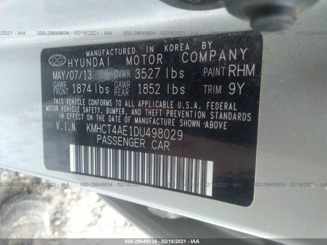 Photo 8 VIN: KMHCT4AE1DU498029 - HYUNDAI ACCENT 