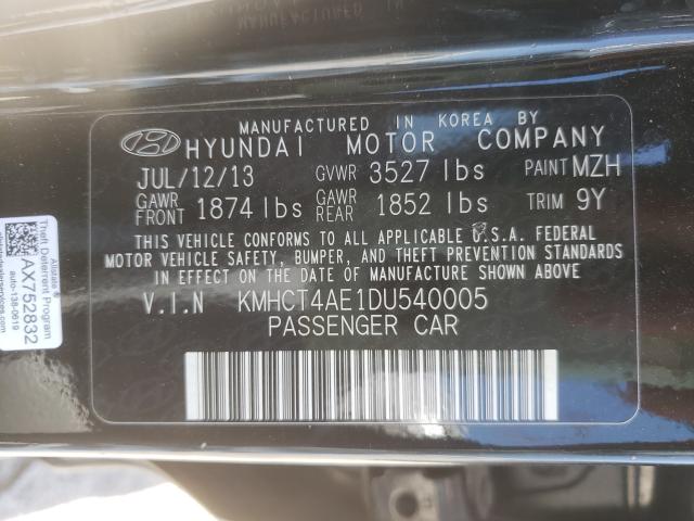 Photo 9 VIN: KMHCT4AE1DU540005 - HYUNDAI ACCENT GLS 