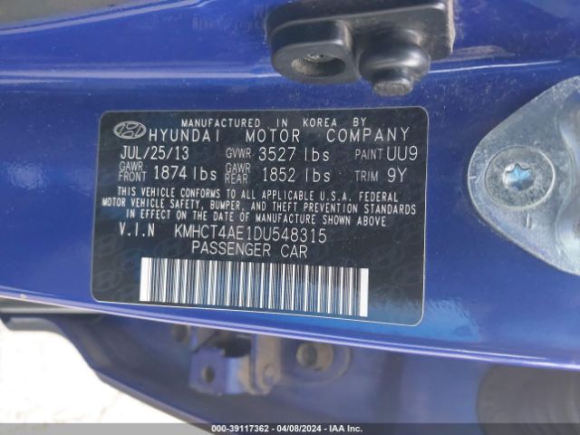 Photo 8 VIN: KMHCT4AE1DU548315 - HYUNDAI ACCENT 