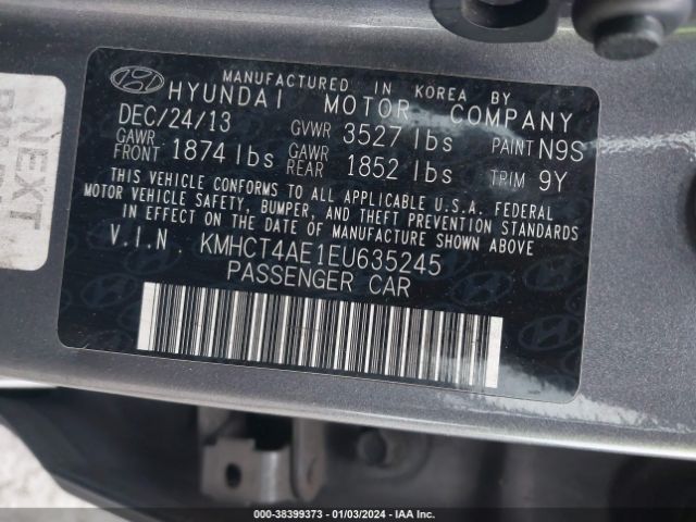 Photo 8 VIN: KMHCT4AE1EU635245 - HYUNDAI ACCENT 