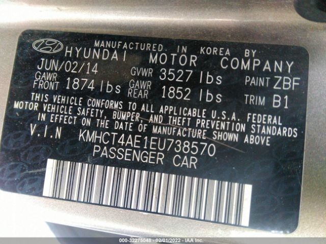 Photo 8 VIN: KMHCT4AE1EU738570 - HYUNDAI ACCENT 