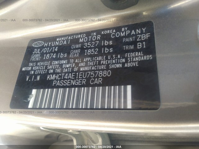 Photo 8 VIN: KMHCT4AE1EU757880 - HYUNDAI ACCENT 