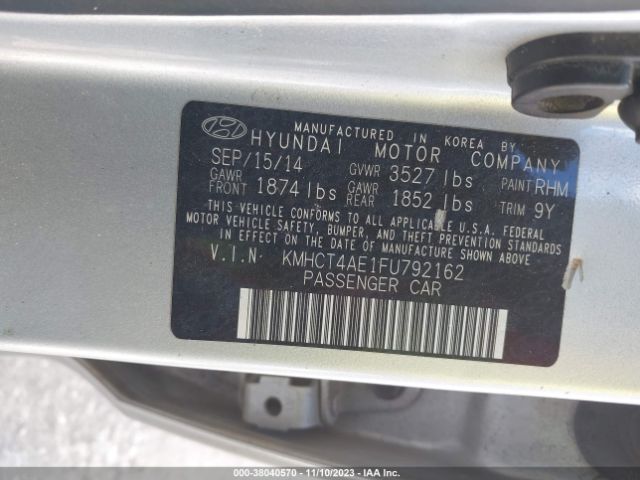 Photo 8 VIN: KMHCT4AE1FU792162 - HYUNDAI ACCENT 