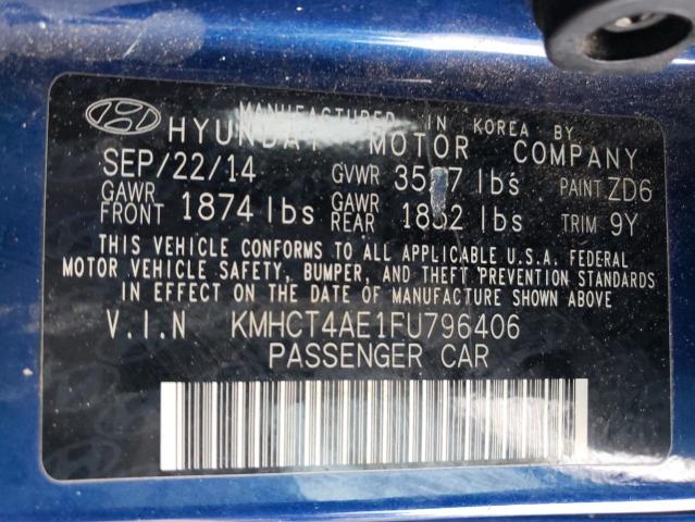 Photo 11 VIN: KMHCT4AE1FU796406 - HYUNDAI ACCENT 