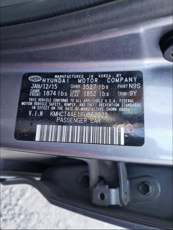 Photo 9 VIN: KMHCT4AE1FU862923 - HYUNDAI ACCENT GLS 