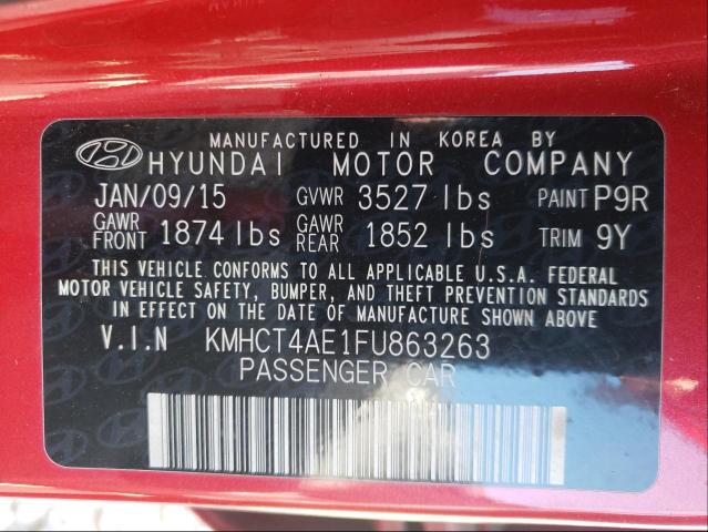 Photo 9 VIN: KMHCT4AE1FU863263 - HYUNDAI ACCENT GLS 