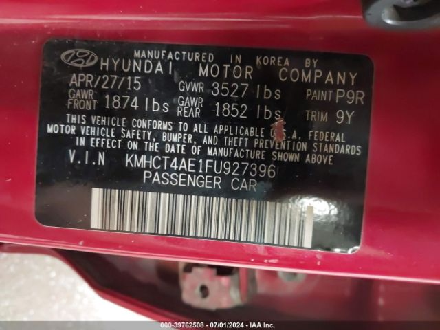 Photo 8 VIN: KMHCT4AE1FU927396 - HYUNDAI ACCENT 