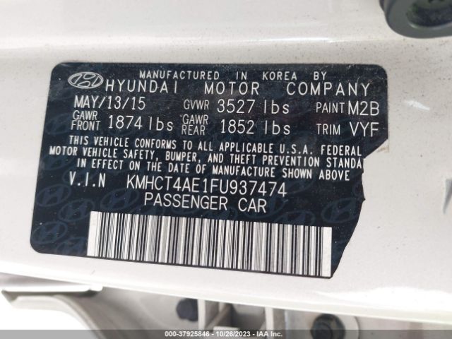 Photo 8 VIN: KMHCT4AE1FU937474 - HYUNDAI ACCENT 