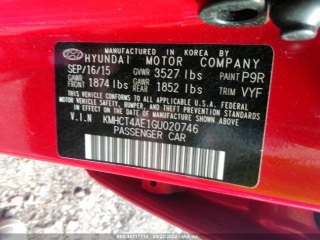 Photo 8 VIN: KMHCT4AE1GU020746 - HYUNDAI ACCENT 