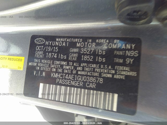 Photo 8 VIN: KMHCT4AE1GU038678 - HYUNDAI ACCENT 