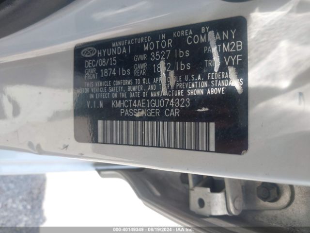 Photo 8 VIN: KMHCT4AE1GU074323 - HYUNDAI ACCENT 