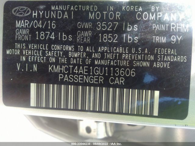 Photo 8 VIN: KMHCT4AE1GU113606 - HYUNDAI ACCENT 