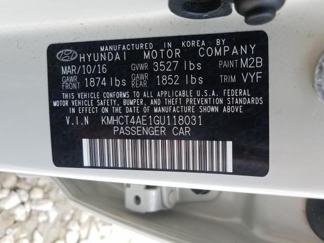 Photo 9 VIN: KMHCT4AE1GU118031 - HYUNDAI ACCENT 