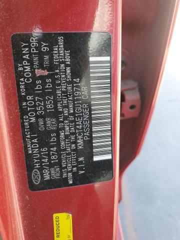 Photo 11 VIN: KMHCT4AE1GU119714 - HYUNDAI ACCENT 