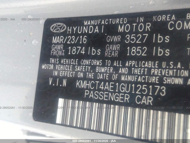 Photo 8 VIN: KMHCT4AE1GU125173 - HYUNDAI ACCENT 