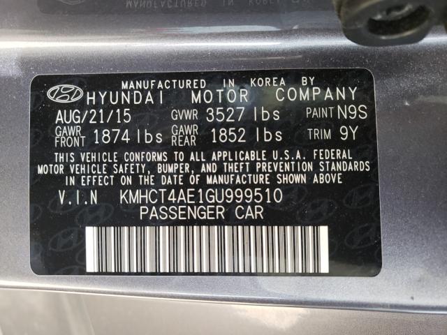 Photo 9 VIN: KMHCT4AE1GU999510 - HYUNDAI ACCENT SE 