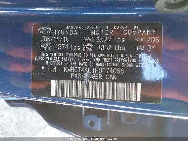 Photo 8 VIN: KMHCT4AE1HU174066 - HYUNDAI ACCENT 