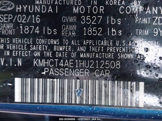 Photo 8 VIN: KMHCT4AE1HU212508 - HYUNDAI ACCENT 