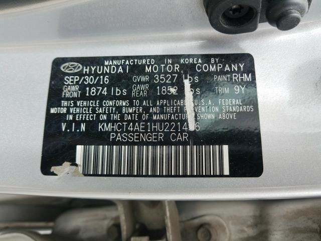 Photo 9 VIN: KMHCT4AE1HU221466 - HYUNDAI ACCENT SE 