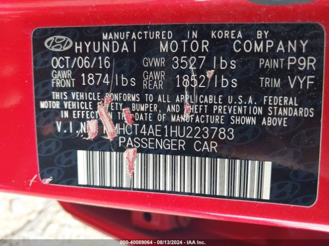 Photo 8 VIN: KMHCT4AE1HU223783 - HYUNDAI ACCENT 