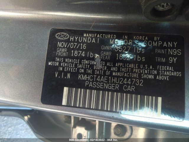 Photo 8 VIN: KMHCT4AE1HU244732 - HYUNDAI ACCENT 