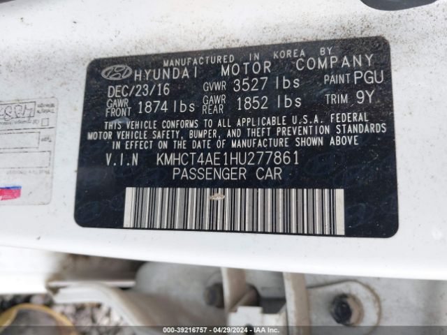 Photo 8 VIN: KMHCT4AE1HU277861 - HYUNDAI ACCENT 