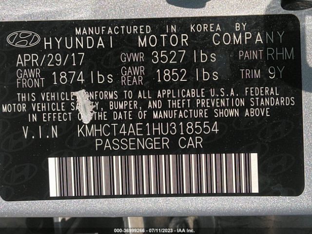 Photo 8 VIN: KMHCT4AE1HU318554 - HYUNDAI ACCENT 