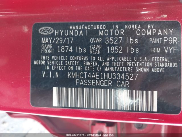 Photo 8 VIN: KMHCT4AE1HU334527 - HYUNDAI ACCENT 