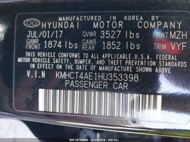 Photo 8 VIN: KMHCT4AE1HU353398 - HYUNDAI ACCENT 